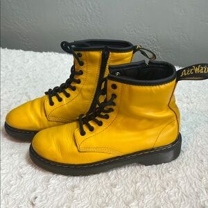 Dr. Martens Bright Yellow Boots with Black Accents